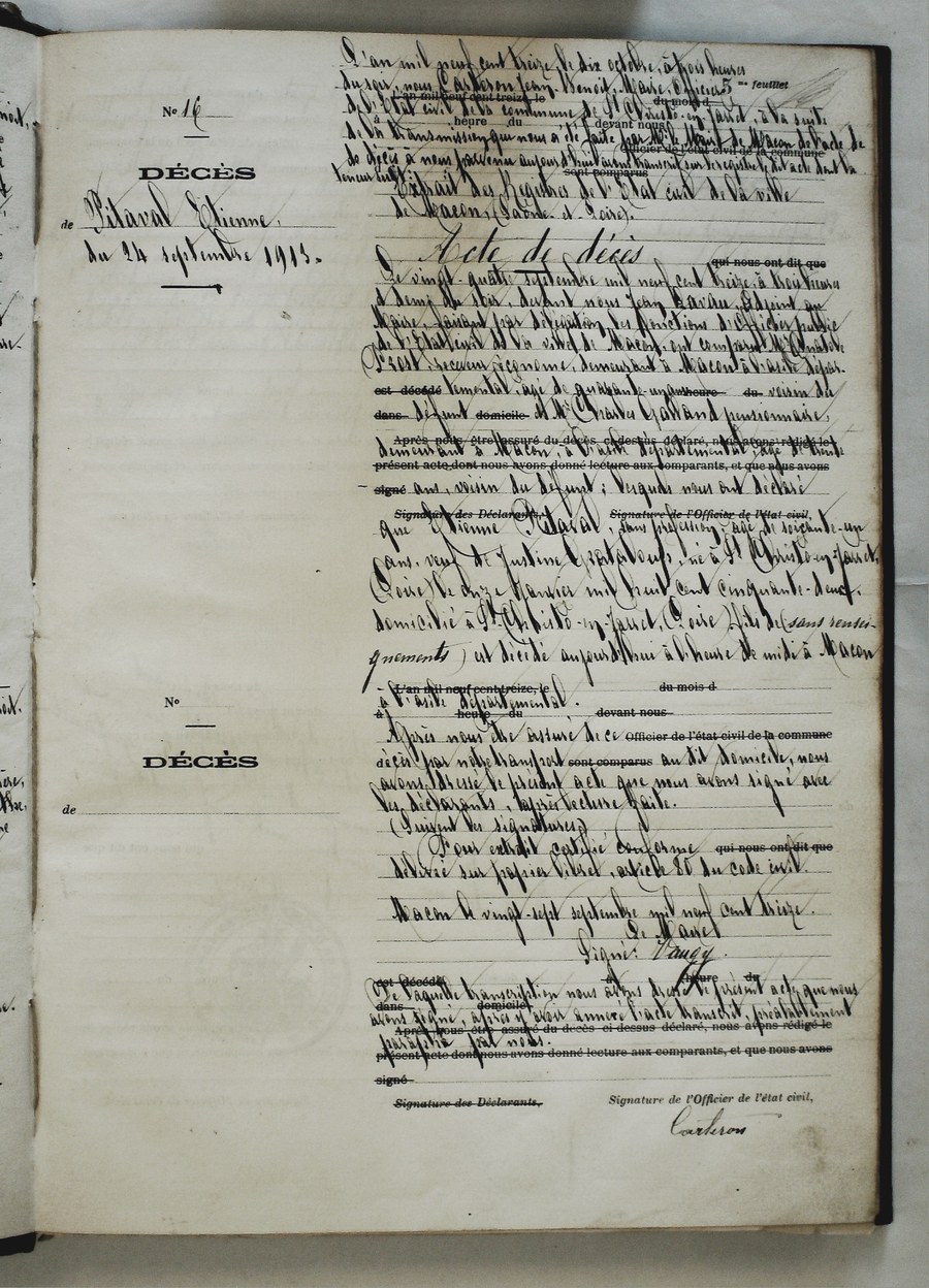 Page du registre